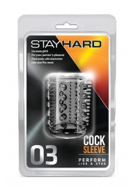 Прозрачная насадка с шипами и шишечками STAY HARD COCK SLEEVE 03 CLEAR - Blush Novelties - в Ставрополе купить с доставкой