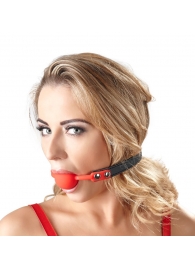 Силиконовый кляп-шар на чёрных ремешках Red Gag silicone - Orion - купить с доставкой в Ставрополе