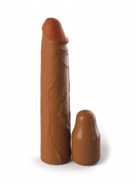 Коричневая насадка на член 2  Silicone X-tension - 20,3 см. - Pipedream - в Ставрополе купить с доставкой