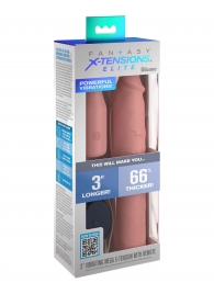 Телесная вибронасадка на член 3  Vibrating Mega X-tension with Remote - 22,9 см. - Pipedream - в Ставрополе купить с доставкой
