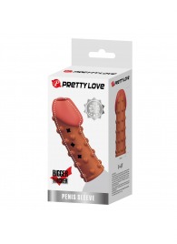 Телесная открытая насадка на пенис с бугорками - 19,8 см. - Baile - в Ставрополе купить с доставкой