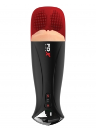 Телесный мастурбатор-вагина в черной колбе с вибрацией Fuck-O-Matic Pro XL - Pipedream - в Ставрополе купить с доставкой