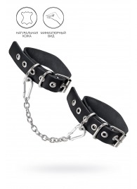 Черные оковы из одного ремешка с люверсами - Pecado - купить с доставкой в Ставрополе