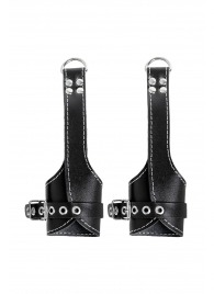 Черные подвесы с белой строчкой - Pecado - купить с доставкой в Ставрополе