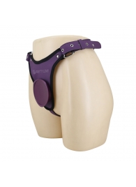 Фиолетовые трусики харнесс с платформой Caludio III - Baile - купить с доставкой в Ставрополе