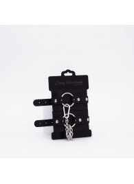 Черно-красные кожаные оковы - Crazy Handmade - купить с доставкой в Ставрополе