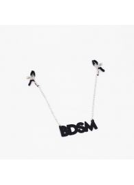 Зажимы на соски с кожаной подвеской BDSM - Crazy Handmade - купить с доставкой в Ставрополе