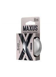 Черные утолщенные презервативы MAXUS Extra Strong с железным кейсом - 3 шт. - Maxus - купить с доставкой в Ставрополе