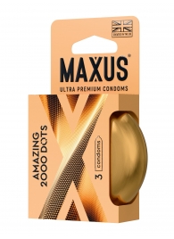 Точечные презервативы MAXUS 2000 Amazing Dots с железным кейсом - 3 шт. - Maxus - купить с доставкой в Ставрополе