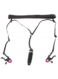 Женские вибростринги с зажимами для половых губ Spreader String with Vibrator - Orion - купить с доставкой в Ставрополе