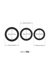 Набор из 3 черных эрекционных колец Stay Hard - Boys of Toys - в Ставрополе купить с доставкой