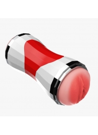 Двусторонний мастурбатор в колбе Power Grip Cup - вагина и ротик - Boys of Toys - в Ставрополе купить с доставкой Двусторонний мастурбатор в колбе Power Grip Cup - вагина и ротик - Boys of Toys - в Ставрополе купить с доставкой