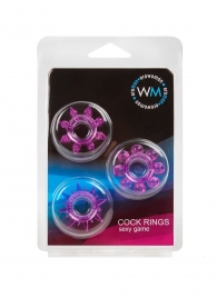 Набор из 3 лиловых эрекционных колец различной формы - Erowoman-Eroman - в Ставрополе купить с доставкой
