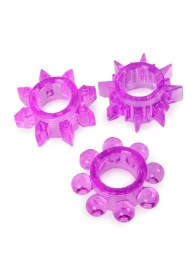 Набор из 3 лиловых эрекционных колец различной формы - Erowoman-Eroman - в Ставрополе купить с доставкой