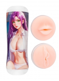 Двусторонний мастурбатор аниме - ротик и вагина - Tokyo Style - в Ставрополе купить с доставкой Двусторонний мастурбатор аниме - ротик и вагина - Tokyo Style - в Ставрополе купить с доставкой
