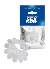 Эластичное эрекционное кольцо с двумя рядами шариков - Sex Expert - в Ставрополе купить с доставкой