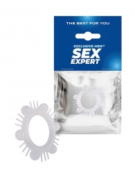 Эластичное эрекционное кольцо с шипиками и шариками - Sex Expert - в Ставрополе купить с доставкой