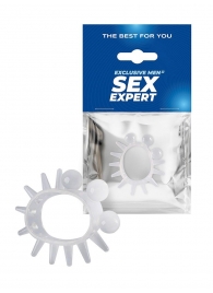 Эластичное эрекционное кольцо с шариками и лучами - Sex Expert - в Ставрополе купить с доставкой