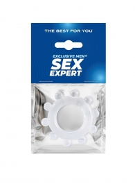 Прозрачное эрекционное кольцо со стимулирующими шариками - Sex Expert - в Ставрополе купить с доставкой