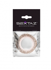 Эрекционное кольцо с бежевыми «ресничками» - Sextaz - в Ставрополе купить с доставкой