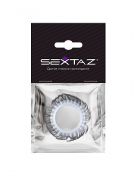 Эластичное эрекционное колечко с черными «ресничками» - Sextaz - в Ставрополе купить с доставкой
