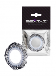 Эластичное эрекционное колечко с черными «ресничками» - Sextaz - в Ставрополе купить с доставкой