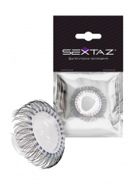 Эластичное эрекционное кольцо с длинными черными «ресничками» - Sextaz - в Ставрополе купить с доставкой