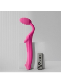 Ярко-розовый безремневой страпон Strap-on-me Vibrating Bendable Strap-On size XL - Strap-on-me - купить с доставкой в Ставрополе