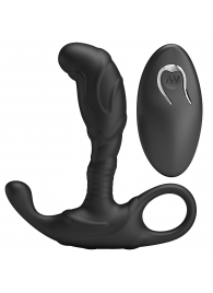 Черный изогнутый массажёр простаты с вибрацией и пультом ДУ - Baile - в Ставрополе купить с доставкой