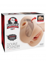 Телесный мастурбатор с вибрацией Double Pounder Vibrating Squeeze Stroker - Pipedream - в Ставрополе купить с доставкой
