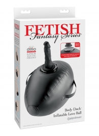 Черный надувной мяч с платформой для фиксации дилдо Body Dock Inflatable Love Ball - Pipedream - купить с доставкой в Ставрополе