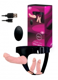 Женский страпон с 3 насадками и вибрацией - Erowoman-Eroman - купить с доставкой в Ставрополе