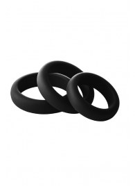 Набор из 3 черных эрекционных колец Smooth Silicone Cockring Pack - Dream Toys - в Ставрополе купить с доставкой