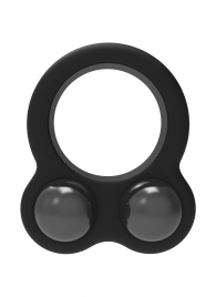 Черное эрекционное кольцо с утяжелителями Cockring Dual Weight - Dream Toys - в Ставрополе купить с доставкой
