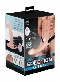 Телесный полый страпон с вибрацией Erection Agents - 24,1 см. - NMC - купить с доставкой в Ставрополе
