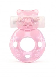 Розовое эрекционное виброкольцо в форме мишки - 1137 - в Ставрополе купить с доставкой