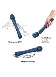 Синий вибромассажёр с насадками Man.wand Edgy - Manwan - в Ставрополе купить с доставкой