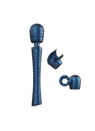 Синий вибромассажёр с насадками Man.wand Edgy - Manwan - в Ставрополе купить с доставкой