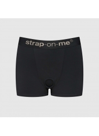 Черные трусики-боксеры для фиксации насадок Strap-on-me Harness Lingerie Allure - size S - Strap-on-me - купить с доставкой в Ставрополе