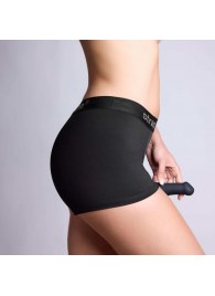 Черные трусики-боксеры для фиксации насадок Strap-on-me Harness Lingerie Allure - size L - Strap-on-me - купить с доставкой в Ставрополе