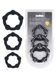 Набор из 3 эрекционных колец Beaded Silicone Cockring Set - Shots Media BV - в Ставрополе купить с доставкой