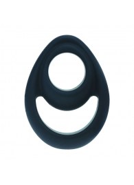Черное эрекционное кольцо Double Ergo Silicone Cockring - Shots Media BV - в Ставрополе купить с доставкой