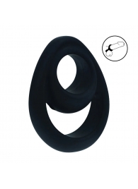 Черное эрекционное кольцо Double Ergo Silicone Cockring - Shots Media BV - в Ставрополе купить с доставкой