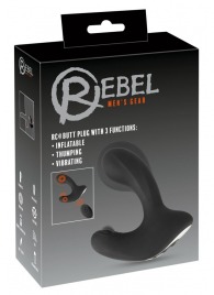 Черная анальная вибропробка с функцией расширения RC Butt Plug with 3 functions - Orion - в Ставрополе купить с доставкой