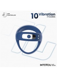 Синее интерактивное эрекционное виброкольцо Rank - Intoyou - в Ставрополе купить с доставкой