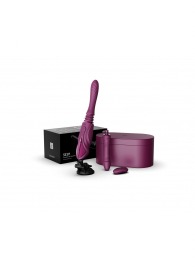 Фиолетовая секс-машина с функцией нагрева, насадками и присоской Sesh - Zalo - купить с доставкой в Ставрополе