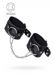 Черные оковы из толстой кожи с люверсами - Pecado - купить с доставкой в Ставрополе