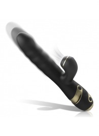 Черный вибратор-кролик с функциями пенетрации и всасывания - 23,5 см. - Ibiza