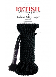 Черная веревка для фиксации Deluxe Silky Rope - 9,75 м. - Pipedream - купить с доставкой в Ставрополе