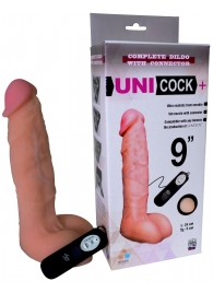 Фаллическая насадка Харнесс UNICOCK 9  с вибрацией - 24 см. - LOVETOY (А-Полимер) - купить с доставкой в Ставрополе